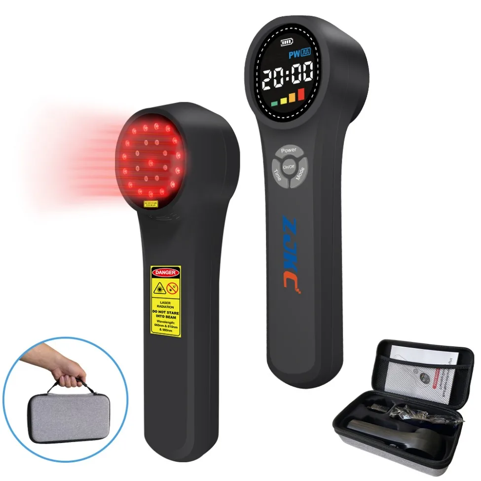 ZJKC Portable 660nm 810nm 980nm Cold Laser Therapy Device Home Use for Pain Relief Physical Therapy Rehabilitation Dogs Cats