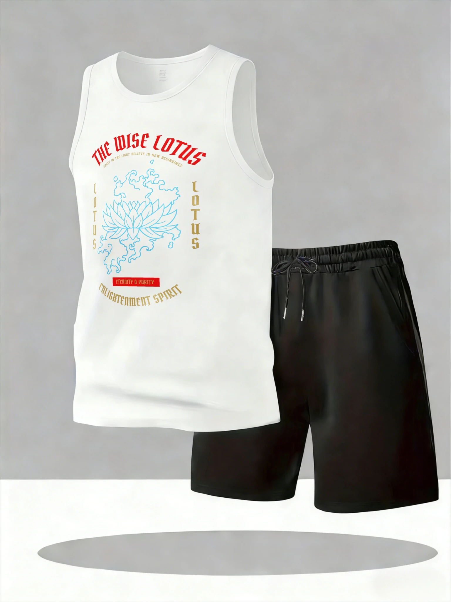 

Men's Tank Top Sets 2026 Summer Quick drying sets for men crewneck seaside sports oversize sports two-piece running Breathable