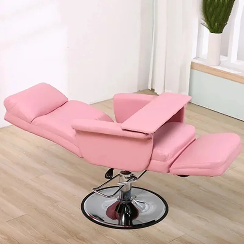 Beauty Chair Can Lie Down Facial Mask Bar Stools Experience Chair Lift Sedentary Embroidery Eyelash Nail Flat Salon Furniture