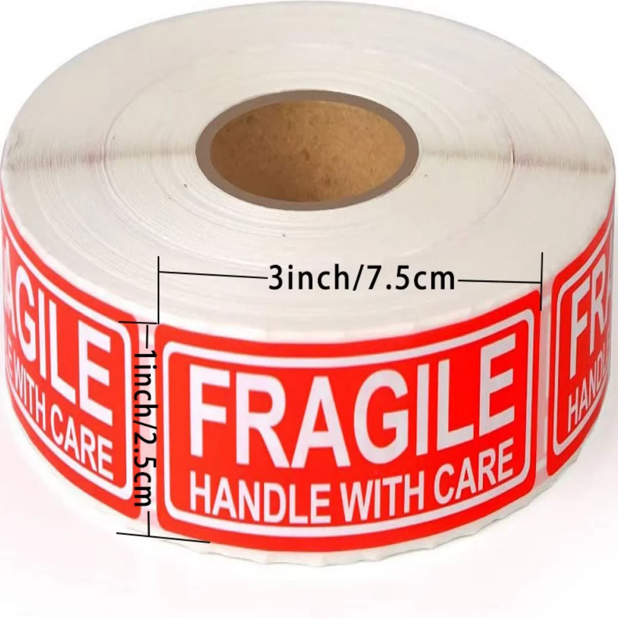 Hoog zelfklevend breekbaar label (120 stuks/rol) Engels "Handle with Care" waarschuwingsbord Express-verpakking Anti-val transportlabel