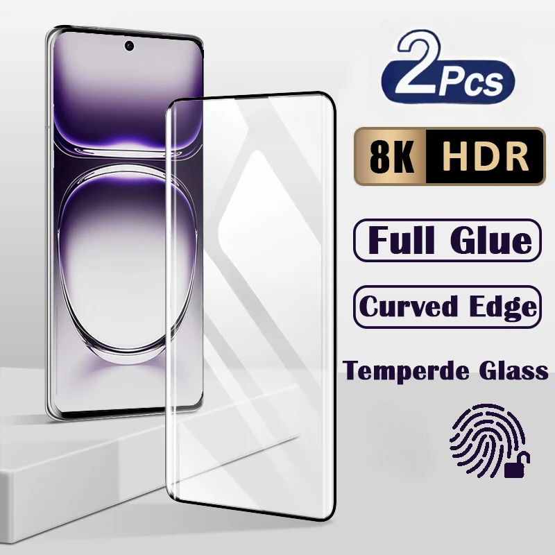 3D Curved Tempered Glass For Oppo Reno 12 11 10 9 8T 5G Screen Protectors For Oppo A1 A2 F27 Pro Plus Full Glue Protective Film