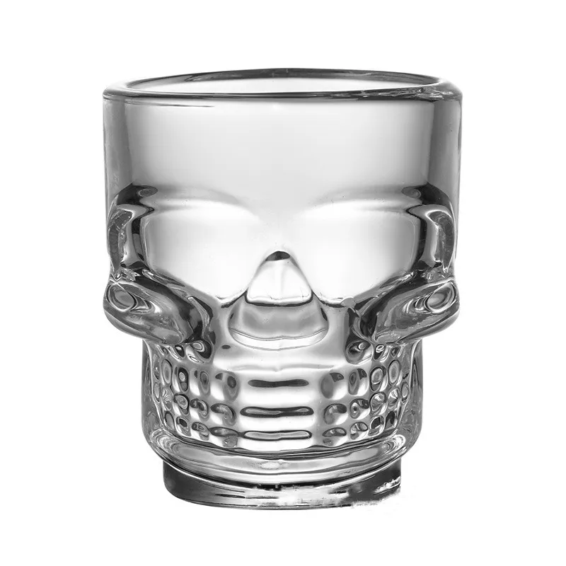 1pcs 50ml Skull Head Shot Glass Fun Creative Clear Crystal Party Wine Cup Transparent Beer Steins Halloween Gift