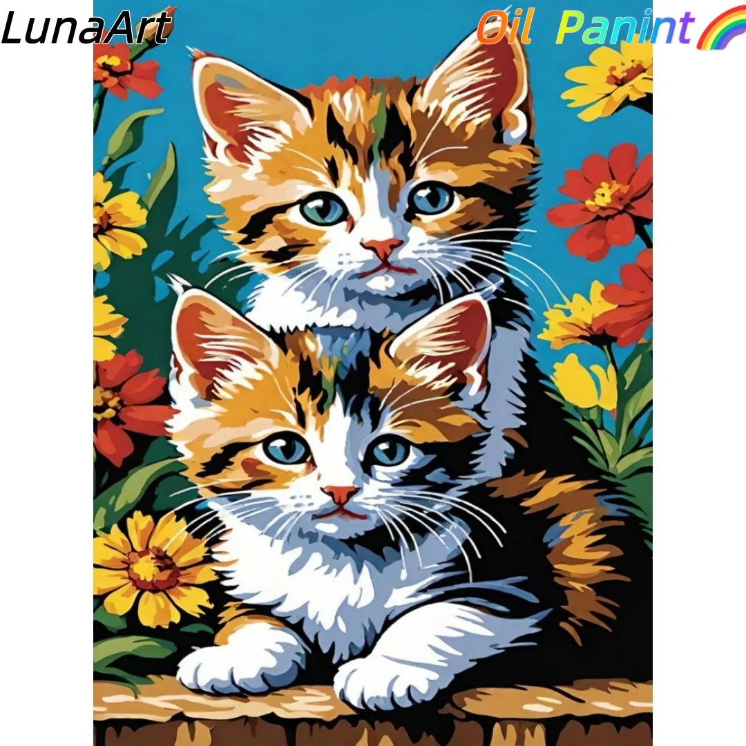 

Cute Cat DIY Number Oil Painting, Colorful Hand-painted Home Wall Decoration, Simple Crafts and Handmade Gifts