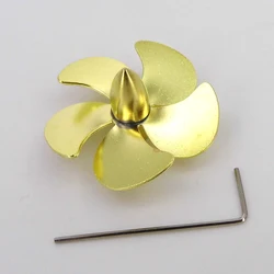 RC Boat Propeller 5-Blades Copper 33mm M4 Prop Impeller for RC Boat Scale Marine Submarine Fishing Tug Boat