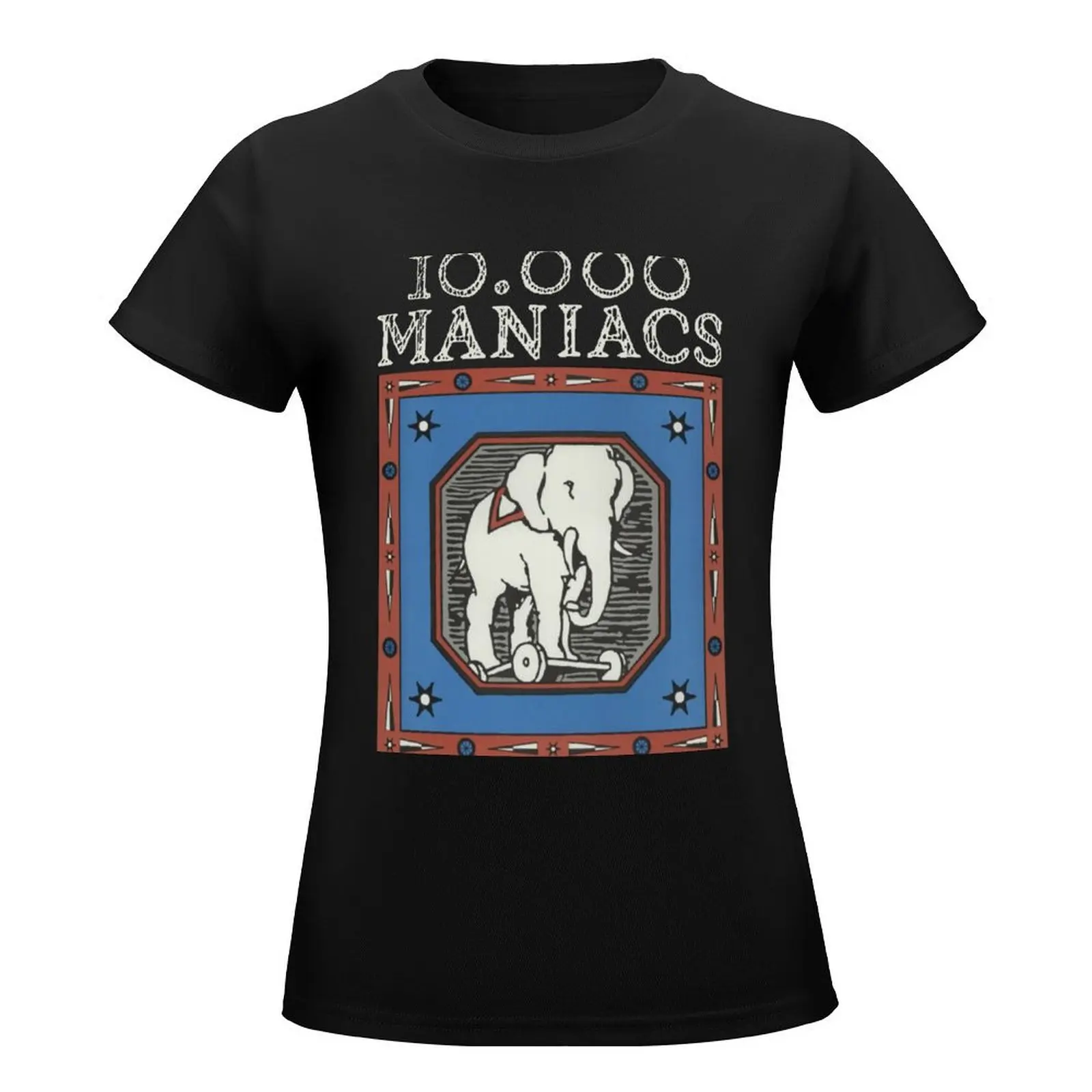 10,000 MANIACS BAND T-Shirt shirts graphic tees anime clothes aesthetic clothes heavyweights Women's cotton t-shirt