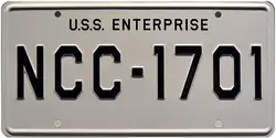 Celebrity Machines Star Trek | NCC-1701 | Metal  License Plate