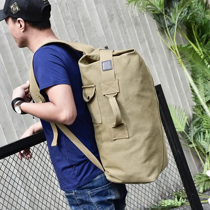 Large Capacity Rucksack Man Travel Bag Mountaineering Backpacks Male Luggage Canvas Bucket Shoulder Bags for Boys Men 가방 mochila