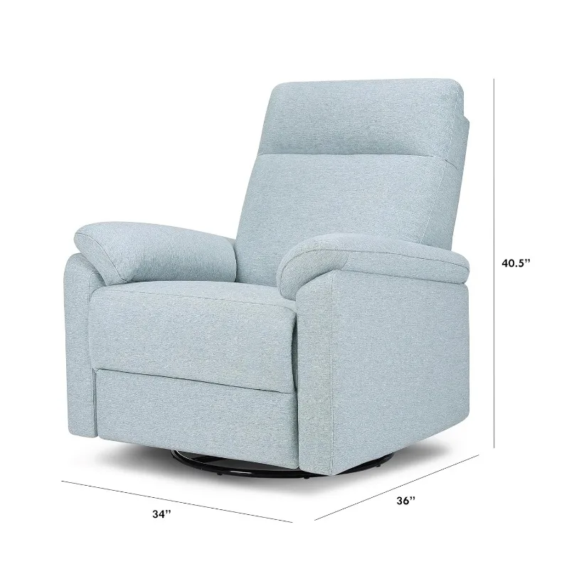 Swivel Recliner in Heathered Blue
