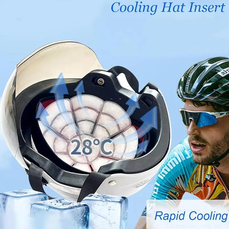 Cooling Hard Hat Inserts Multifunction Hard Hat Cooling Pad Relieve Heat Riding Head Cooling Hat Ice Pack Liner Hard Hat Cooler