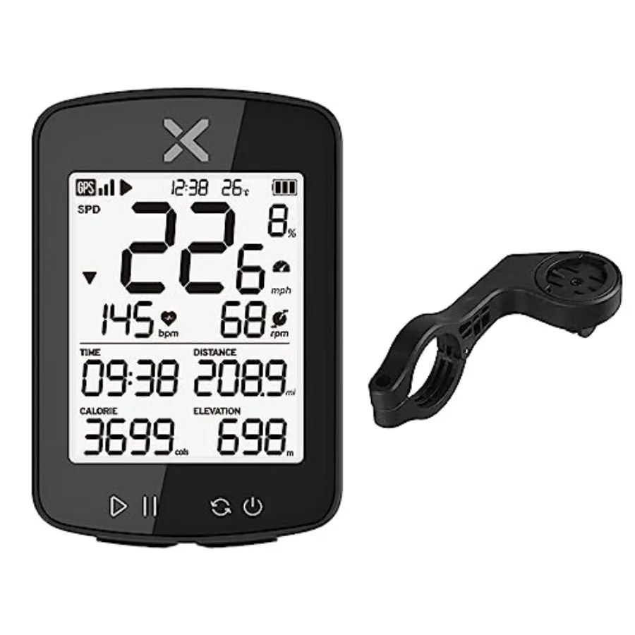 

G+ Gen2 GPS Bike Computer ANT+/ Bluetooth IPX7 Waterproof Cycling Computer Rechargeable Bicycle Speedometer Odometer with 2.2 i
