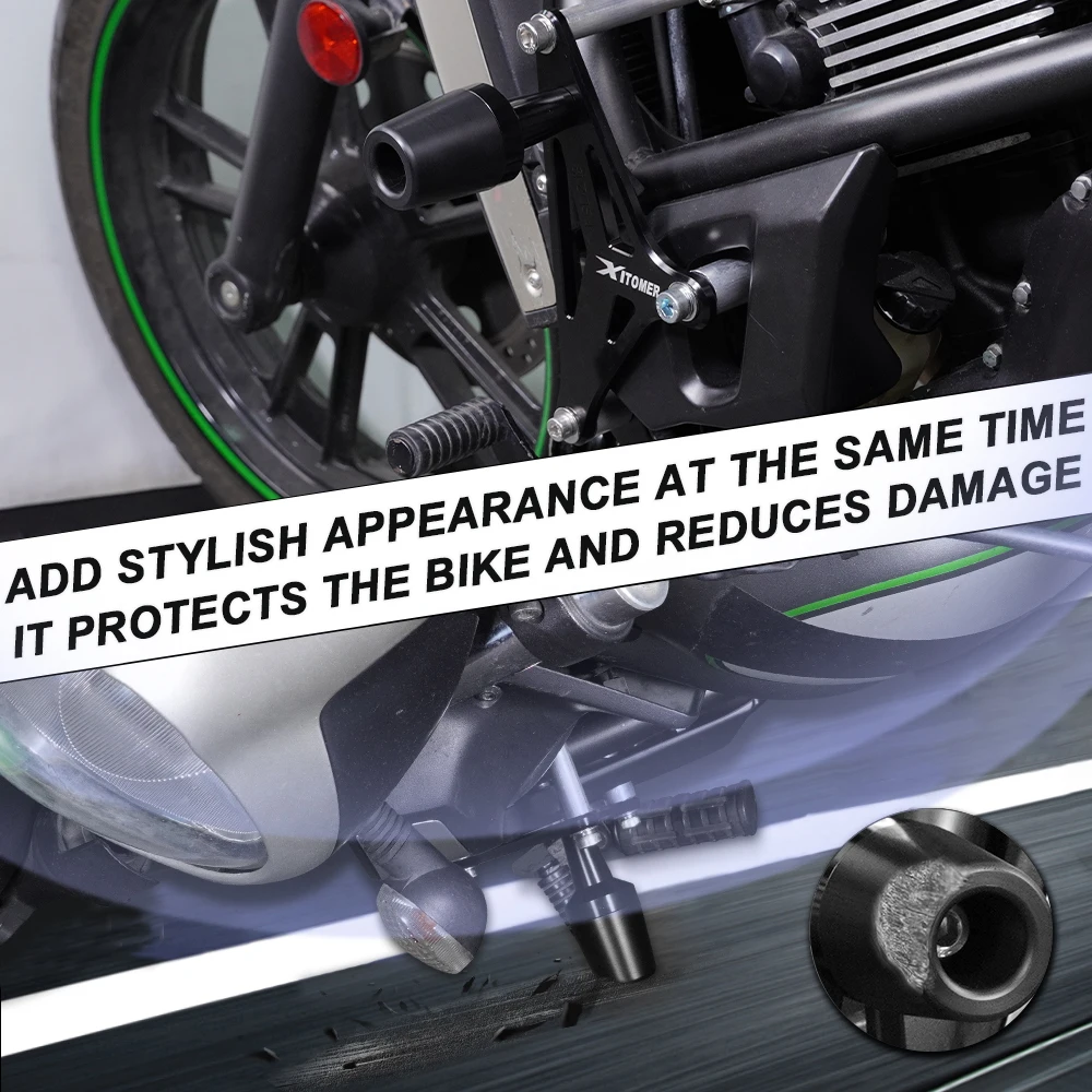モーターサイクル落下防止フレーム,スライドフェアリングガード,クラッシュプロテクター,カワサキと互換性があり,650 s,2015-2023, 2024