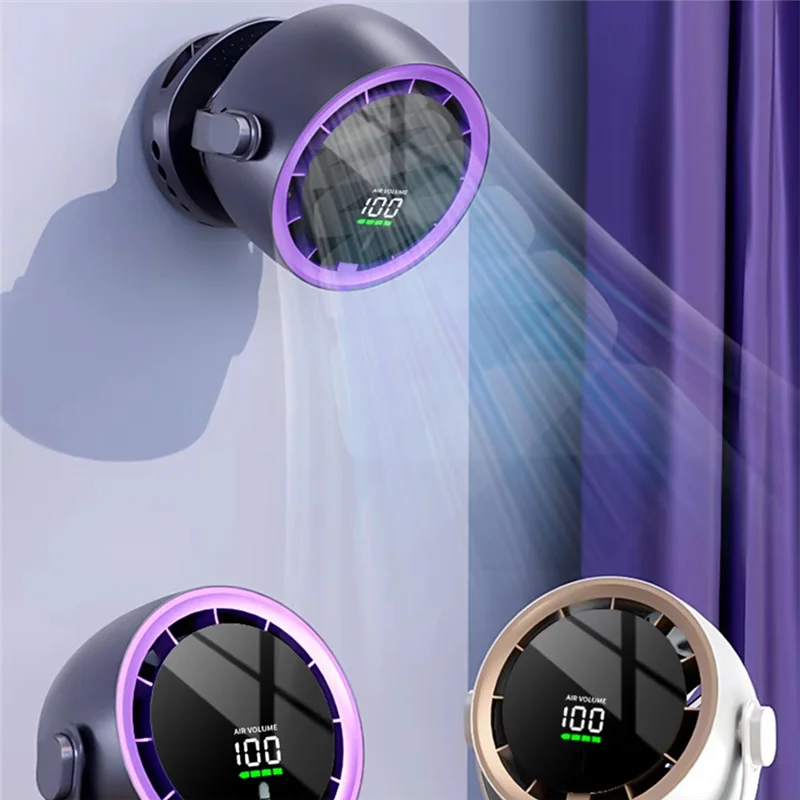 Appareils de shopping Ventilateur télécommandé de bureau à affichage numérique 720 °   Rotation réglable ventilateur à clipser bureau turbine haute vitesse P