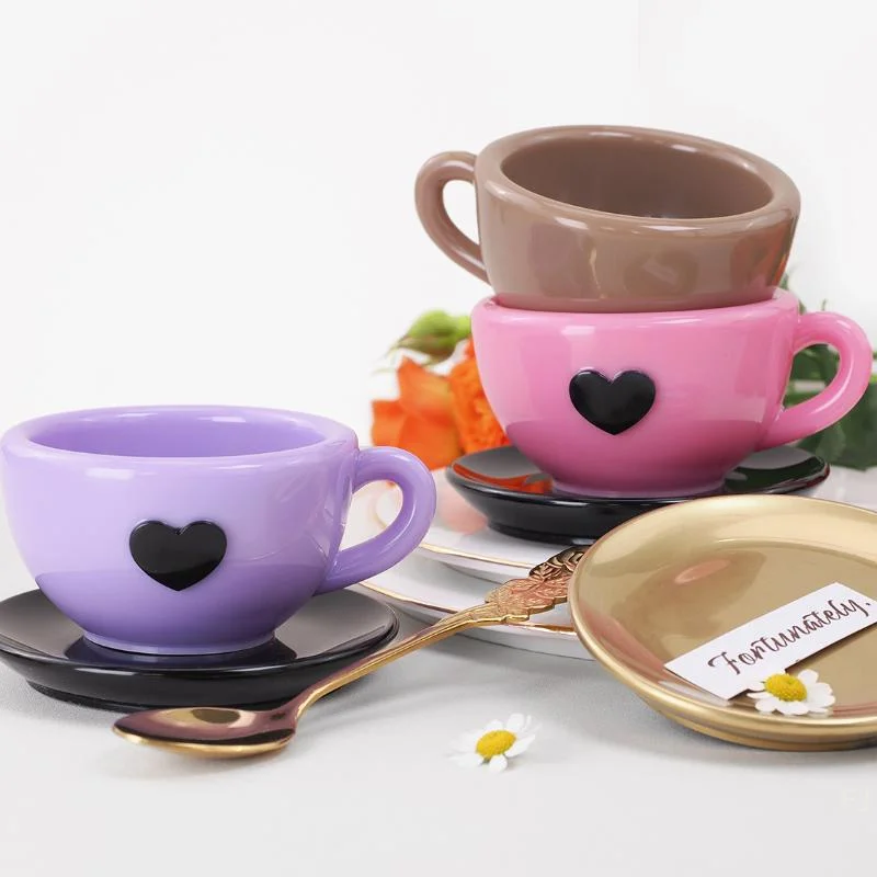 Cetakan Silikon YUTeacup Tray dengan Pegangan, Cetakan DIY untuk Tatakan Cangkir Kopi Bentuk Hati, Cetakan Resin UV Epoxy, Cetakan Lilin, Cetakan Keramik, Kerajinan Pengecoran