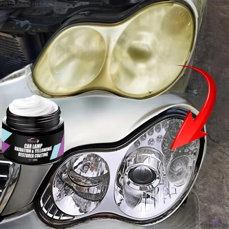 Kit de Restauração e Polimento de Faróis de Carro - Removedor de Arranhões e Pasta de Limpeza para Reparação de Oxidação, para Montagem de Faróis