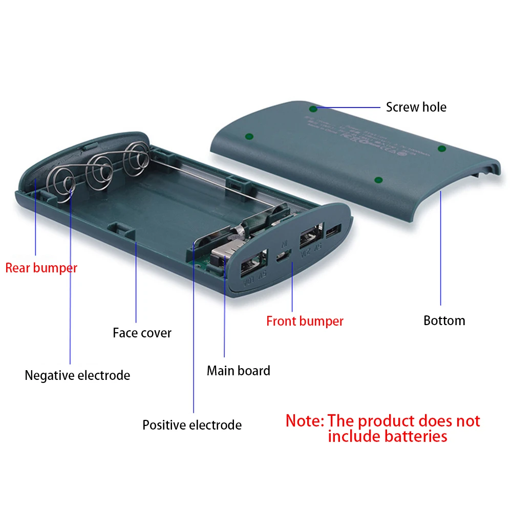 3.7V 3x18650 Battery Case DIY Power Bank Box Type-C Micro Mobile Power Supply Shell Housing 3 Slots Battery Storage Boxes