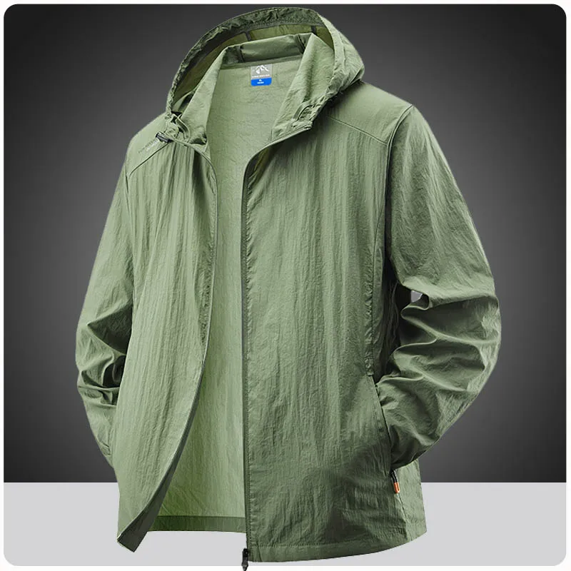 Summer Waterproof Hiking Jackets Men Fishing Cycling Hooded Gym Sports Running Coat Outdoor Sun-Protective Thin Jacket Clothing