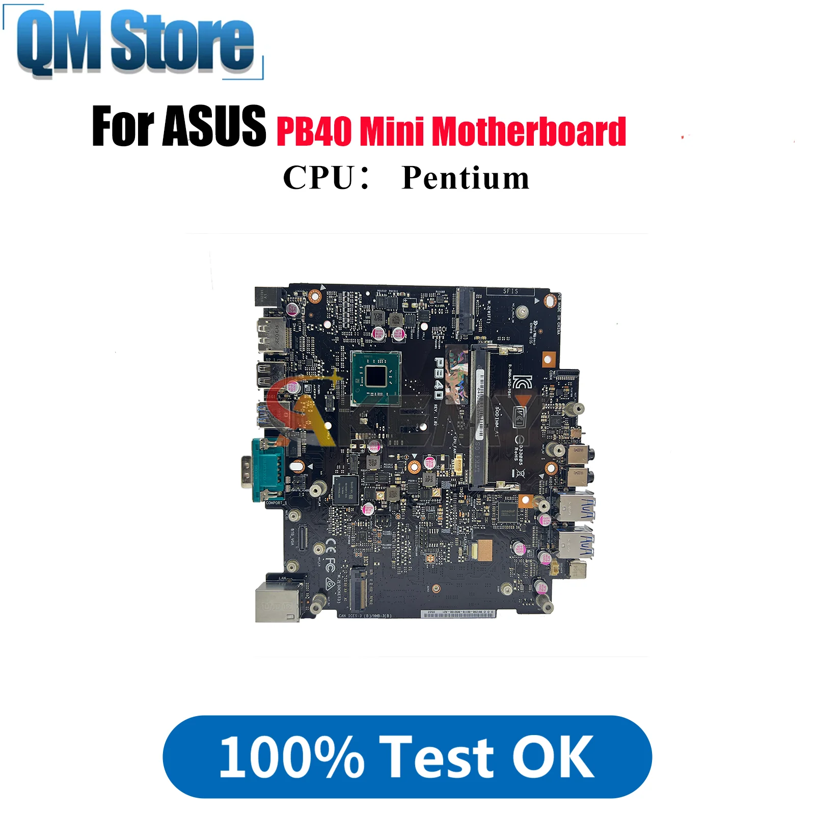 

PB40 Laptop Motherboard For ASUS Mini PC PB40 PB40 Notebook Mainboard With Pentium CPU 100% tests OK fast shipping High quality