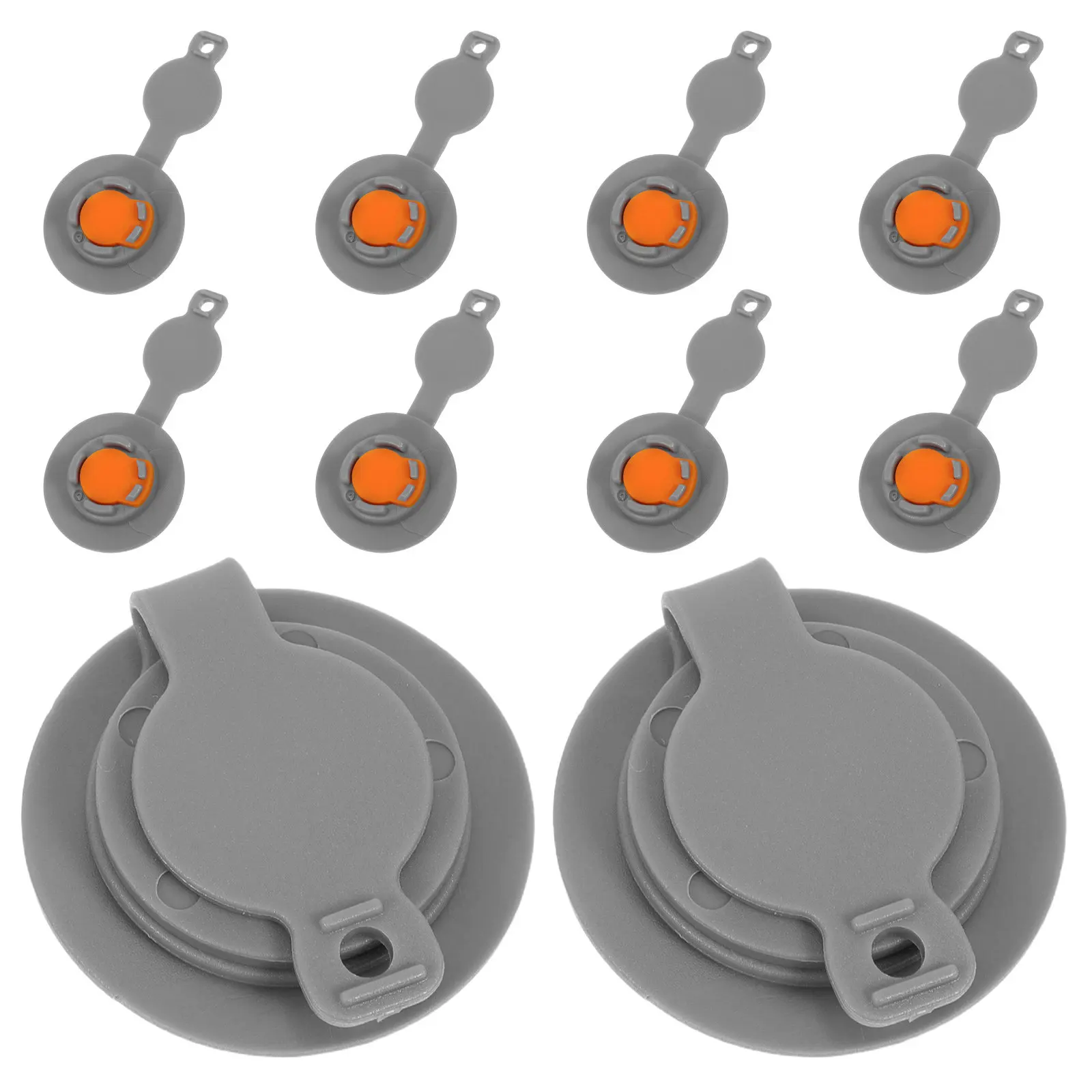 

10 Pcs Pillows Air Inflation Valve Airplane Footrest Cap Inflatable Boat Toy Nozzle Replacement Airtight Grey Deflation Plug