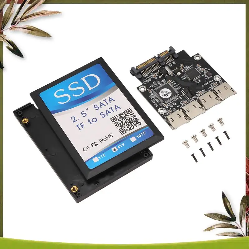 

New-2.5 Inch 4 TF To SATA Adapter Card, Self-Made SSD Solid State Drive, For Micro-SD To SATA Group RAID Card