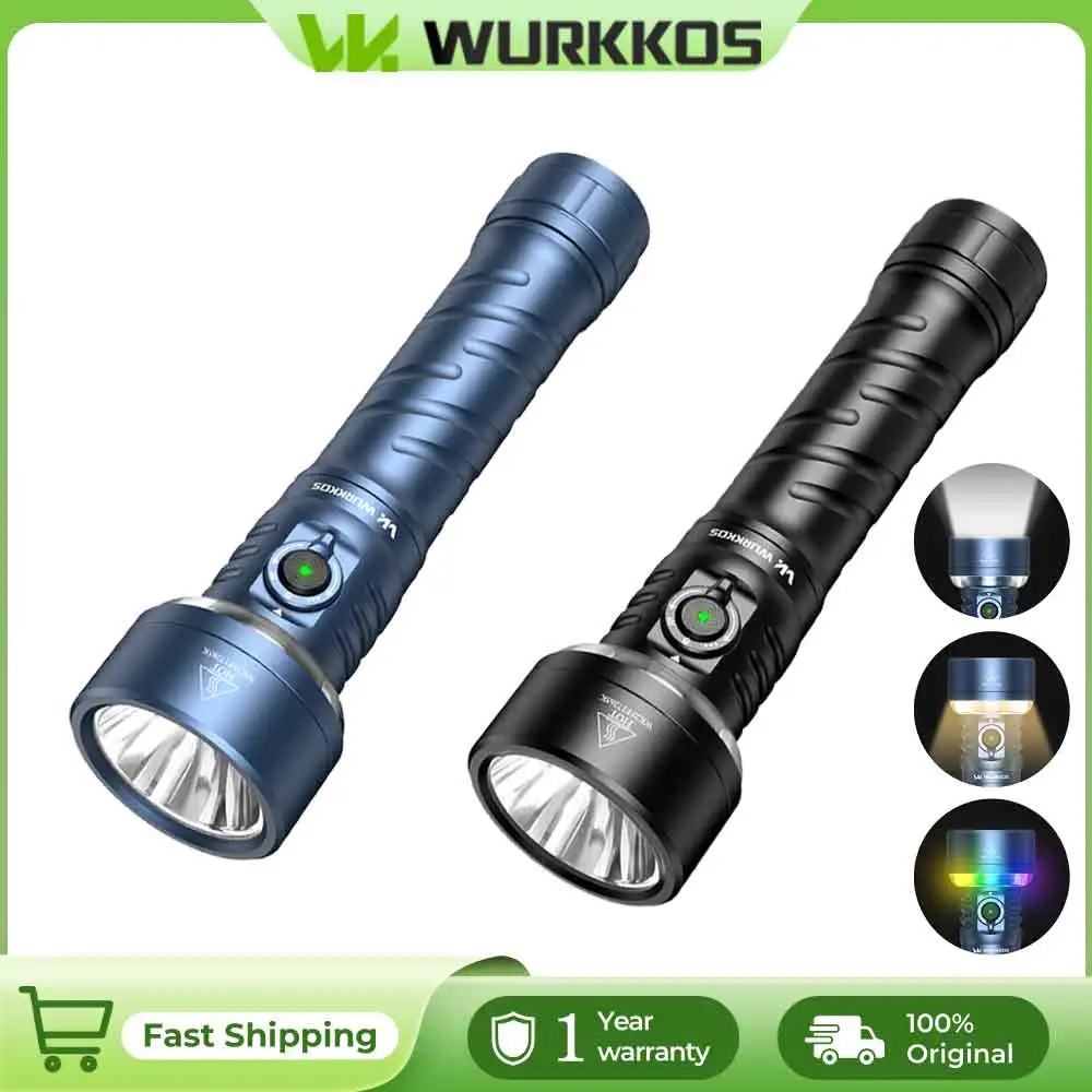 Wurkkos TS27 3200LM Super Bright Flashlight 845M Throw RGB Lighting Linterna Recargable Reverse Charging Power Bank For Camping