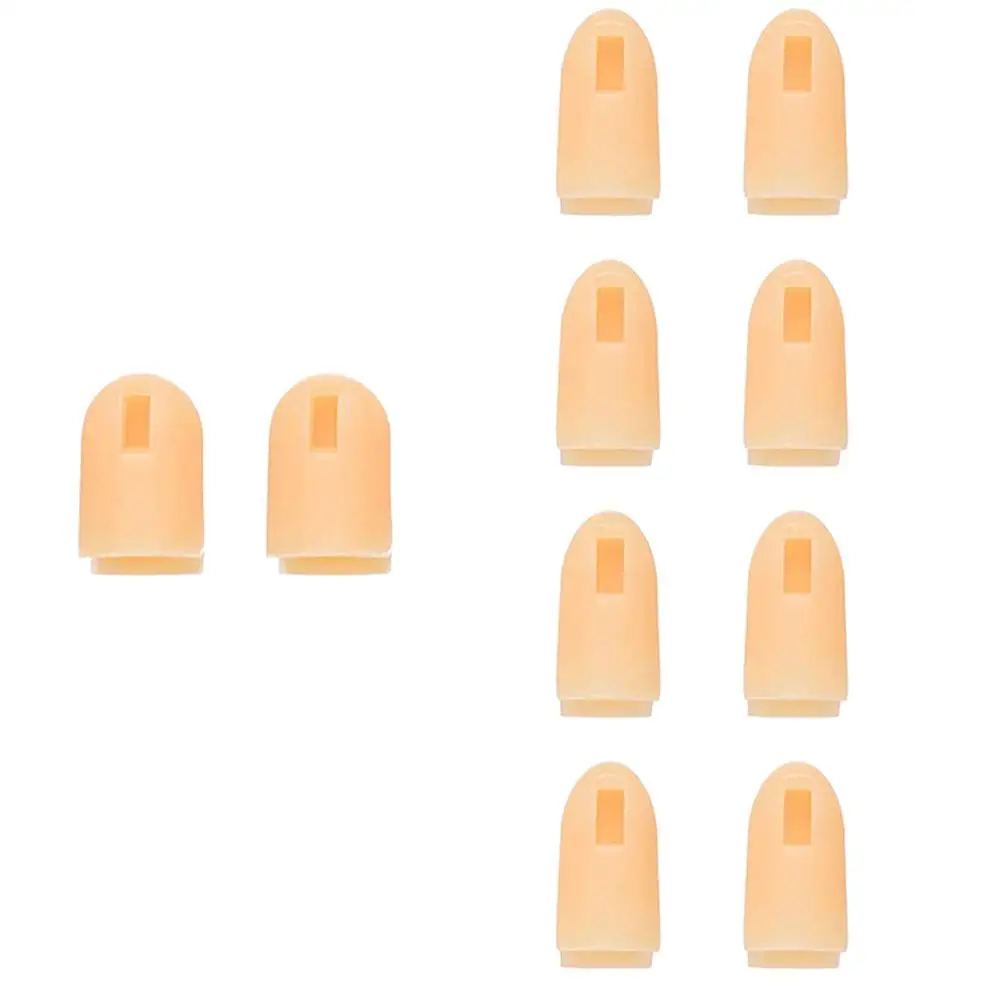 

10 Pcs Silicone Finger Artificial Fingers Reusable ABS Material Manicure Protector Nail Cover Practice Gloves Flexible