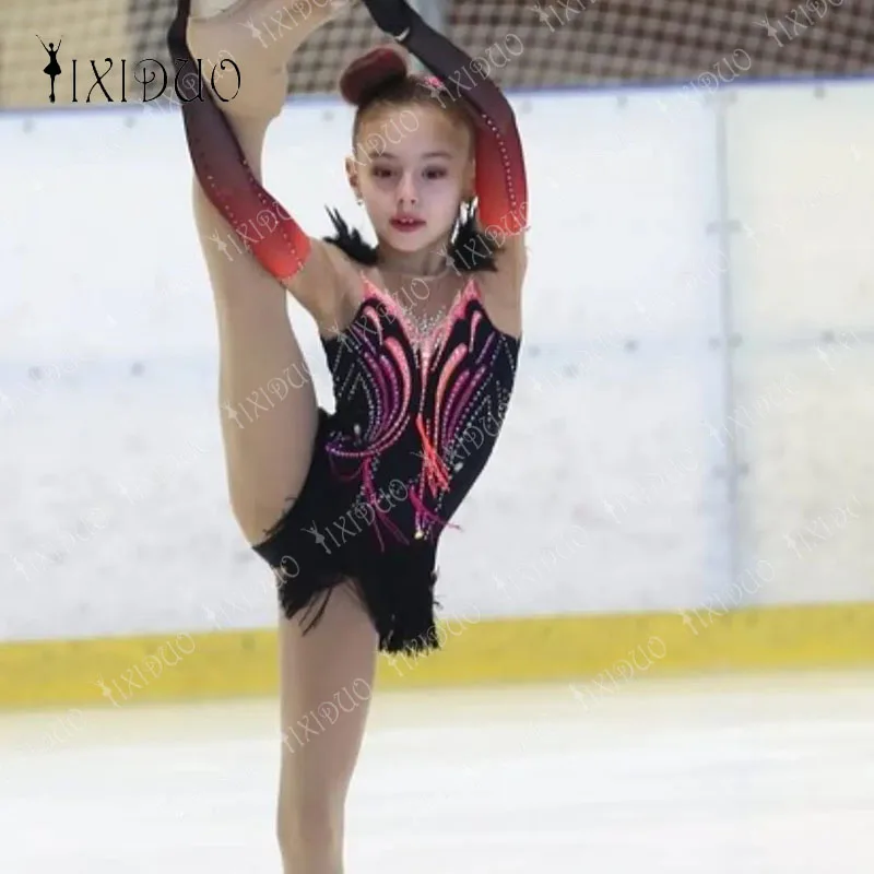 Woman Figure Skating Dress Customized Competition Ice Skating Skirt for Girl Women Kids Patinaje Gymnastics Performance S-XL