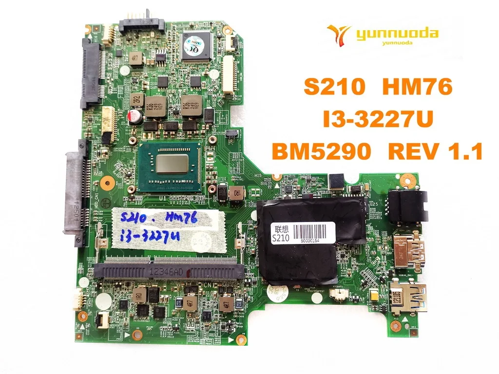 Original for Lenovo S210 laptop  motherboard S210  HM76  I3-3227U  BM5290  REV 1.1  tested good free shipping