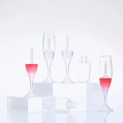 Mini wine glass lip gloss lip glaze lip gloss empty tube wine glass lipstick cross-border hot-selling cosmetic packaging materia