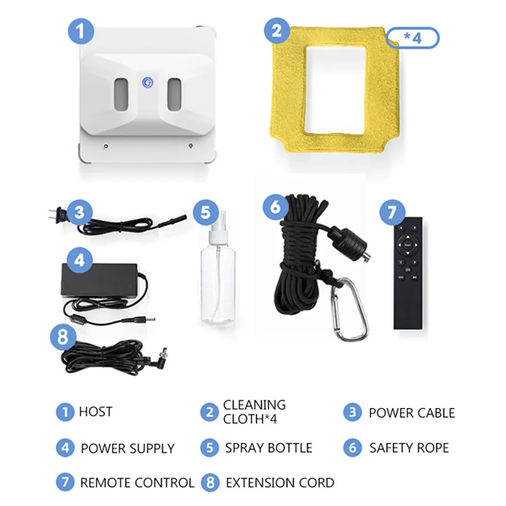 หุ่นยนต์ทําความสะอาดหน้าต่าง เครื่องทําความสะอาดกระจกอัตโนมัติอัจฉริยะในครัวเรือน