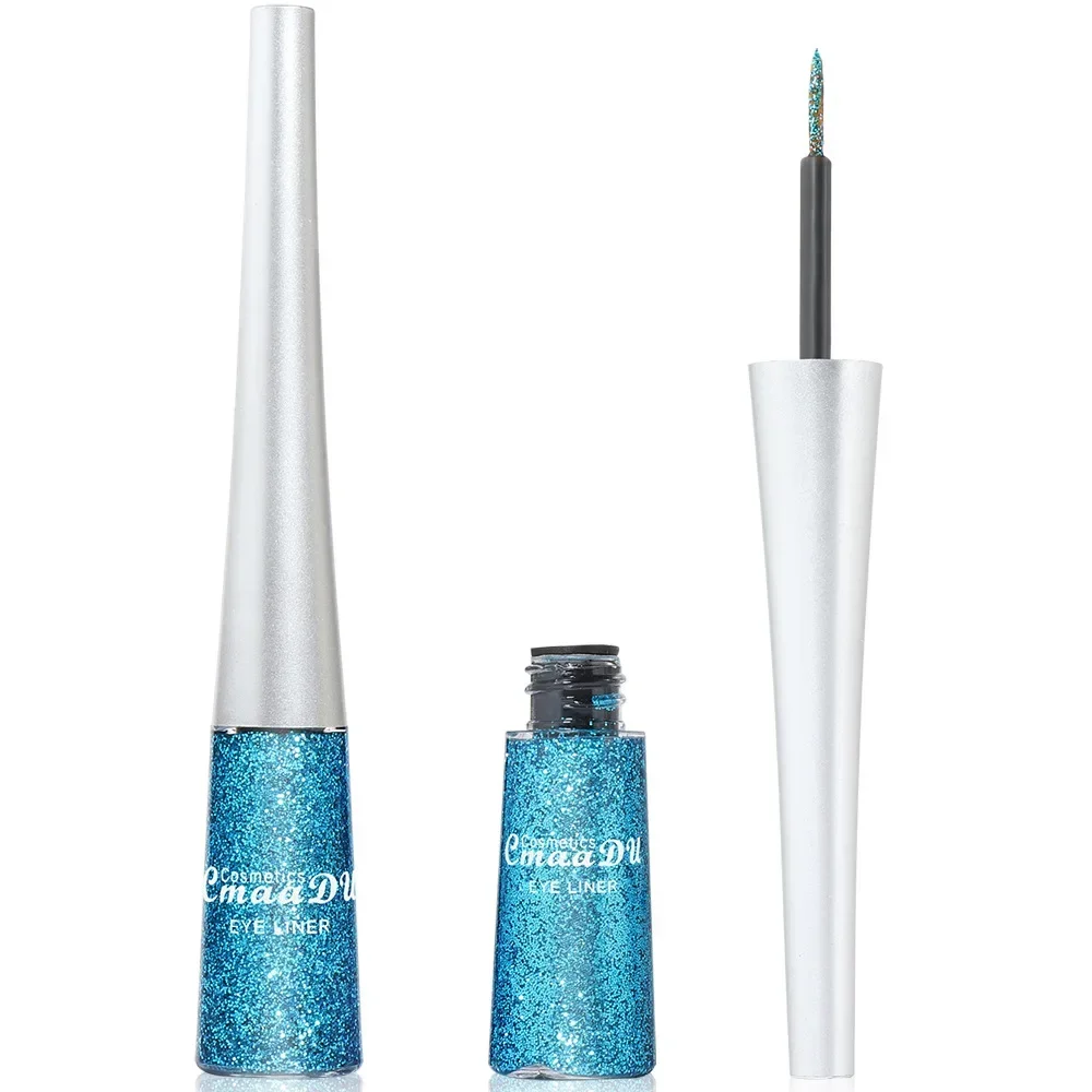 Cmaadu reiche Farbe flüssiges Eyeliner Pigment Silber hoch glitzerndes wasserdichtes langlebiges präzises Eyleliner kosmetisches Make-up