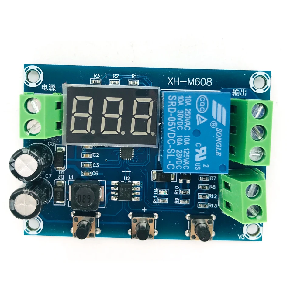 XH-M608 Battery Charge Discharge Module DC6-40V Integrated Voltmeter Undervoltage Overvoltage Protection Timing Discharge Board