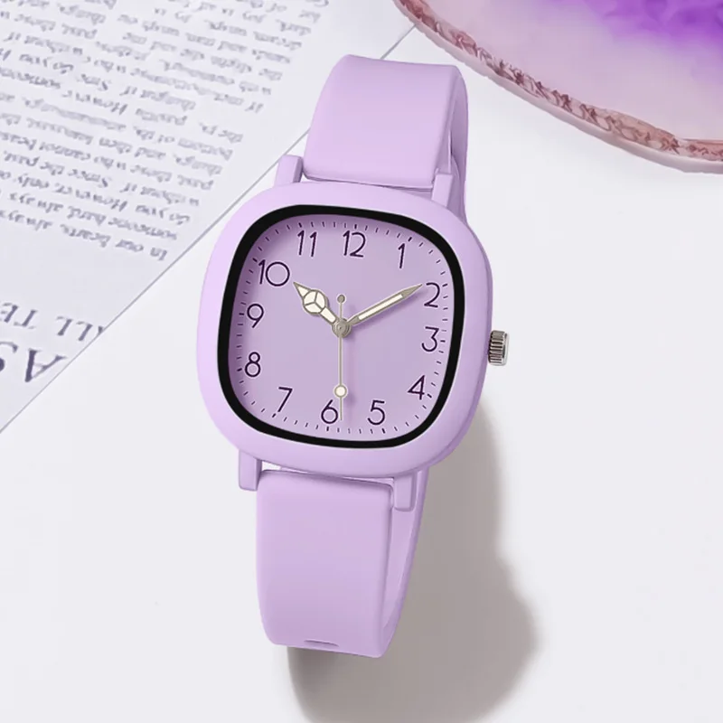 Women Watch Fashion Square Quartz Silicone Strap Wristwatches Student Watches for Women Relojes Para Mujer Montre Femme