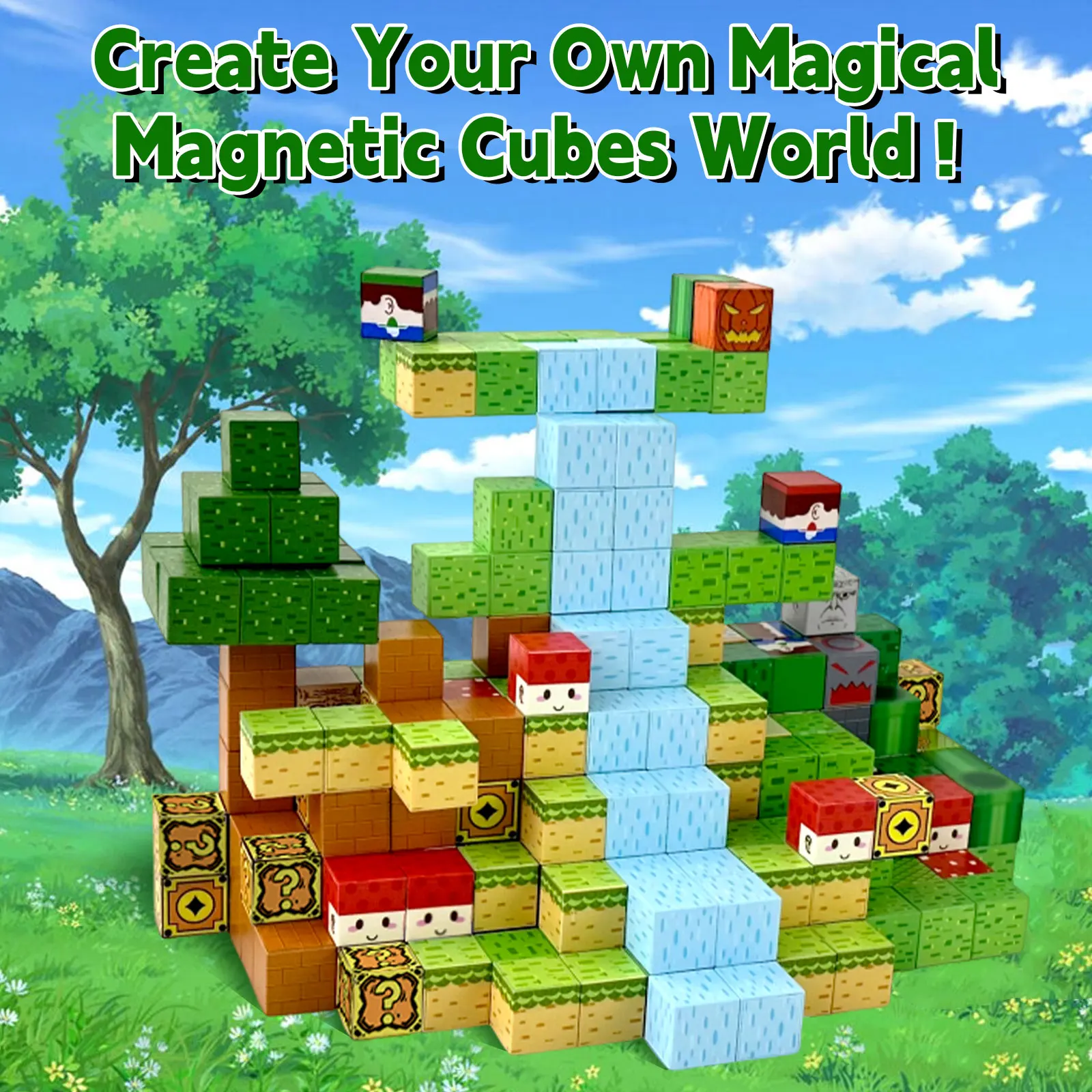 어린이 자석 빌딩 블록 세트 - 남자아이와 여자아이를 위한 창의적인 조립 장난감, STEM 학습