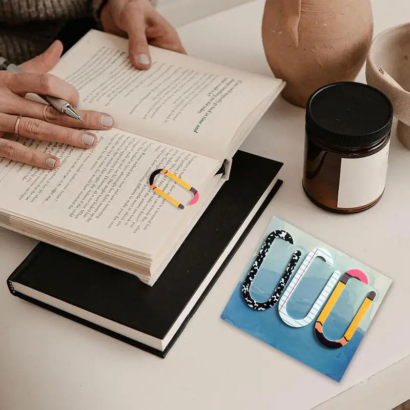 

Paper Clip Bookmarks Paper Clips Shape Acrylic Reading Bookmark Scratch-Proof Stationery Supplies For Women Boys Girls Youth