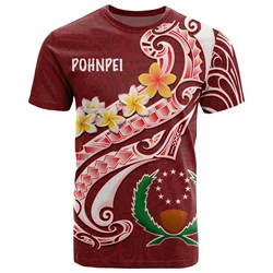 Pohnpei Polynesian Culture Tribal Island Retro Tattoo 3d Printing Men's And Women's Summer Streetwear Short-sleeved T-shirt A-4