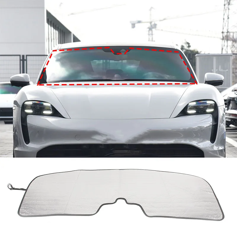 

For Porsche Taycan 2019-2022 aluminum foil Car Front Windshield Full window glass Sun Protection Parasol Car Accessories