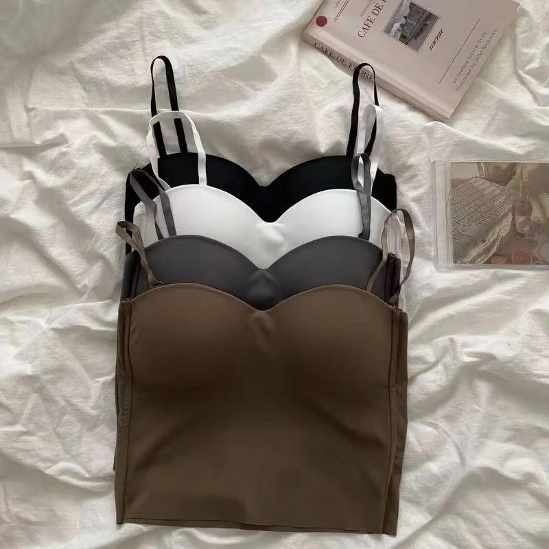  Thin Section Double Straps Solid Color Suspenders Hot Girls Inside Sports Vest Sexy Outer Wear Bottoming Slim Women 