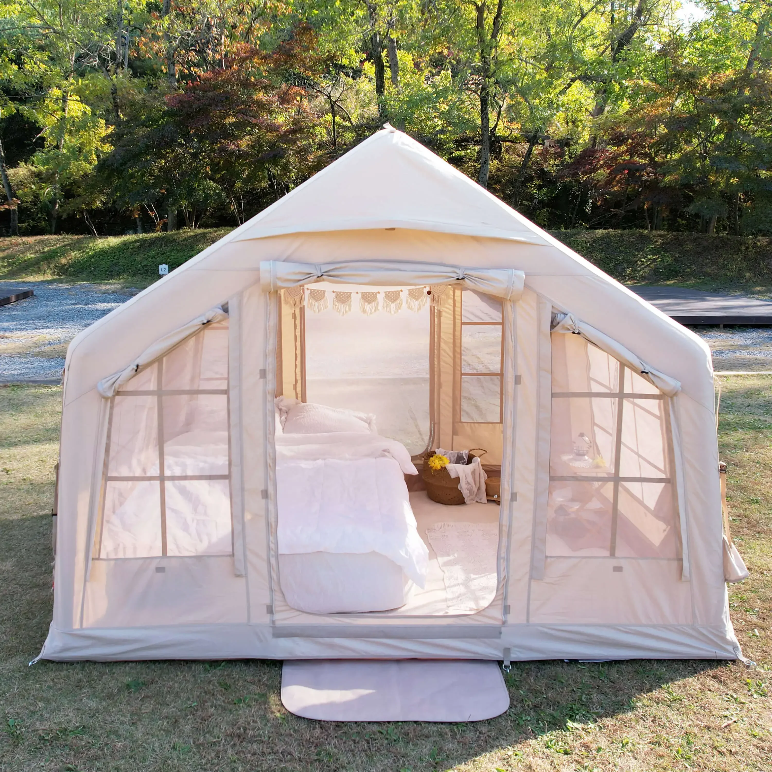 6 أمتار مربعة نفخ الخيام الأشعة فوق البنفسجية حماية مقاوم للماء منزل الهواء خيمة قابلة للنفخ للتخييم في الهواء الطلق