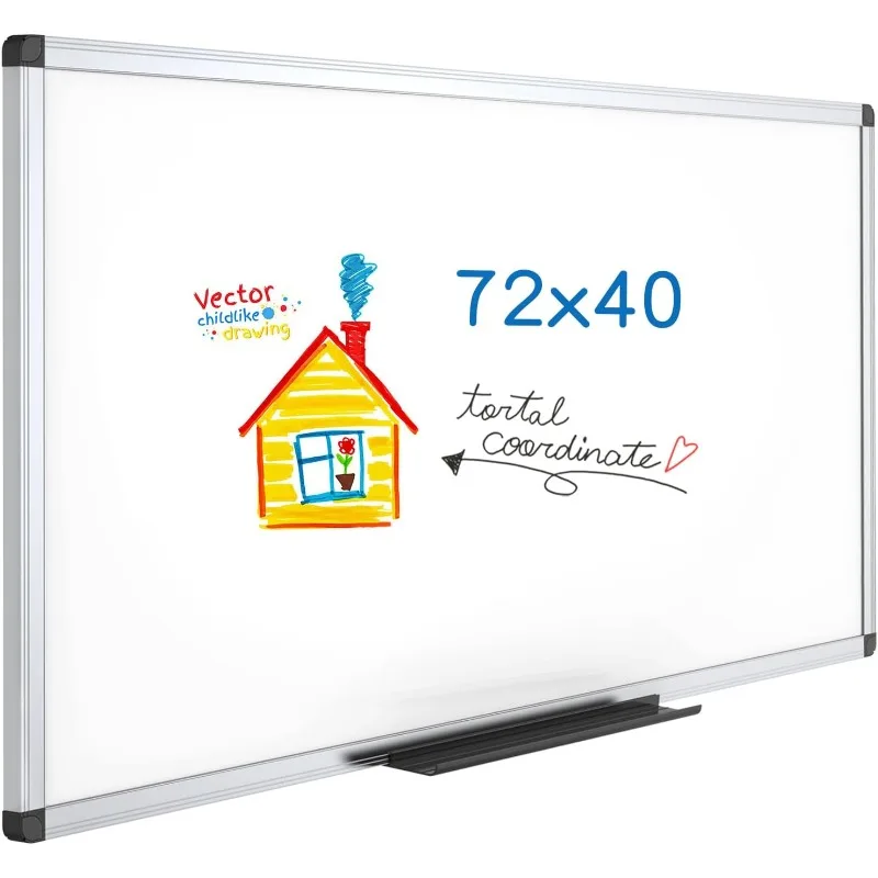 

Dry Erase Board/Magnetic Whiteboard, 72 x 40 Inches, Large Wall Mounted Board for School Office and Home