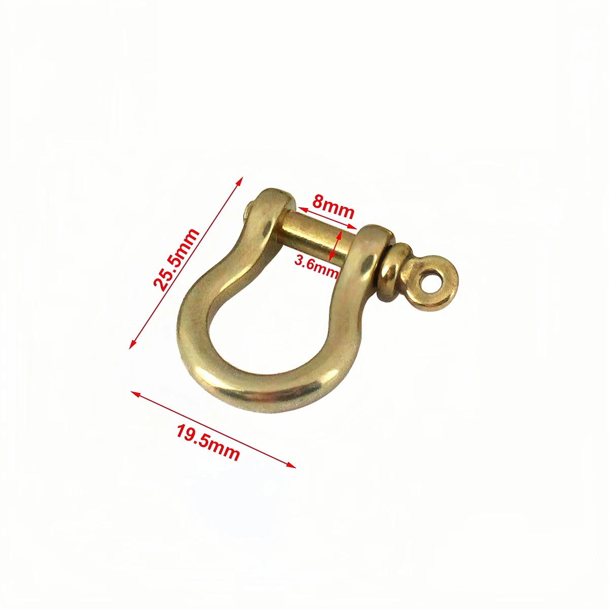 Massiver Messingkarabiner D-Bogen-Schäkel Schlüsselring Schlüsselanhänger Haken Schraubverbinder Schnalle Schlüsselkette Schmuckzubehör – Detail 9