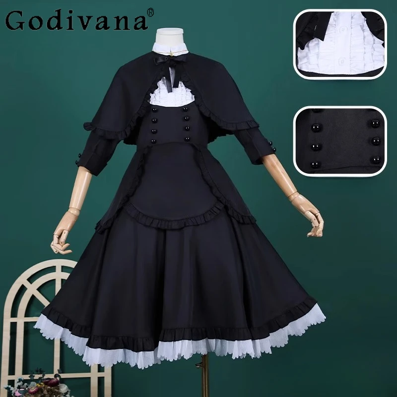 

Anime Magic Carnival Cosplay Costume Women's Elegant High Waist Kawaii Evening Dress Female Black Halloween Dress Suit