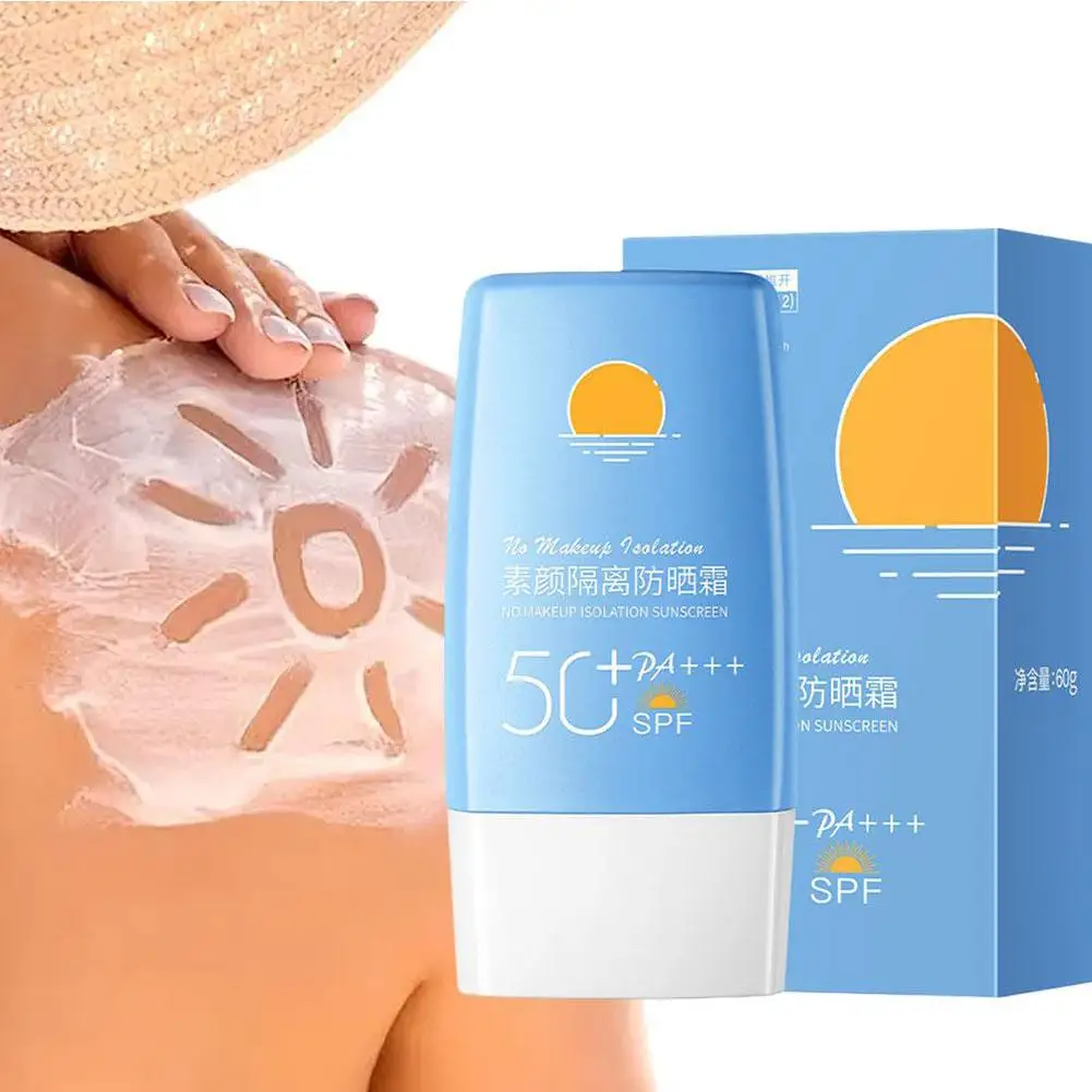 Sunscreen Isolation Whitening Facial Sunscreen Liquid Cream Facial Sun Body Makeup Moisturizing Spf50 Anti-UV Fixed Refresh C1M9