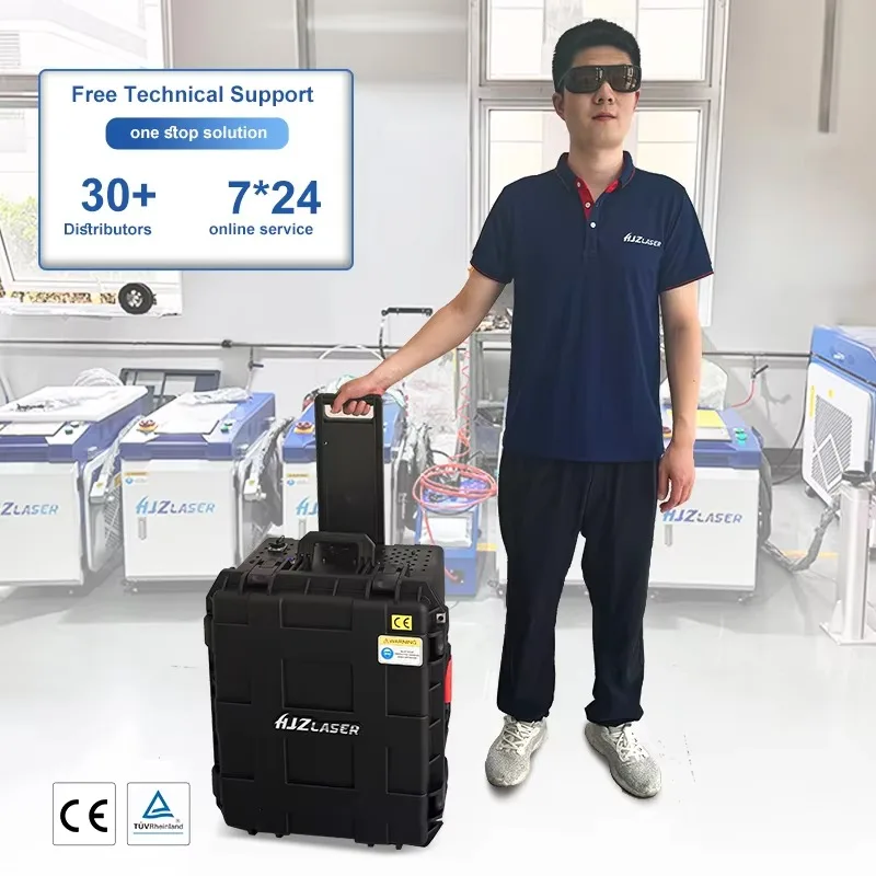 Nouvelle machine de nettoyage au laser portable de 200 W, 300 W, 500 W pour éliminer la rouille et la peinture sur les voitures, les camions et les outils de construction
