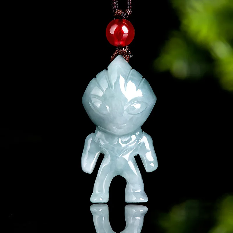 

Натуральный Мьянма A-goods жадеит мультяшный кулон ледяной нефритовый кулон модные милые мужские и женские модели нефритовый кулон ювелирные изделия подарок