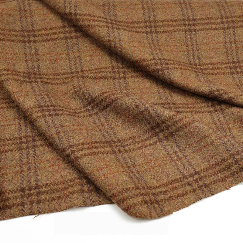 

Brown wool polyester fabric for overcoat, jacket, cape, pants fabric