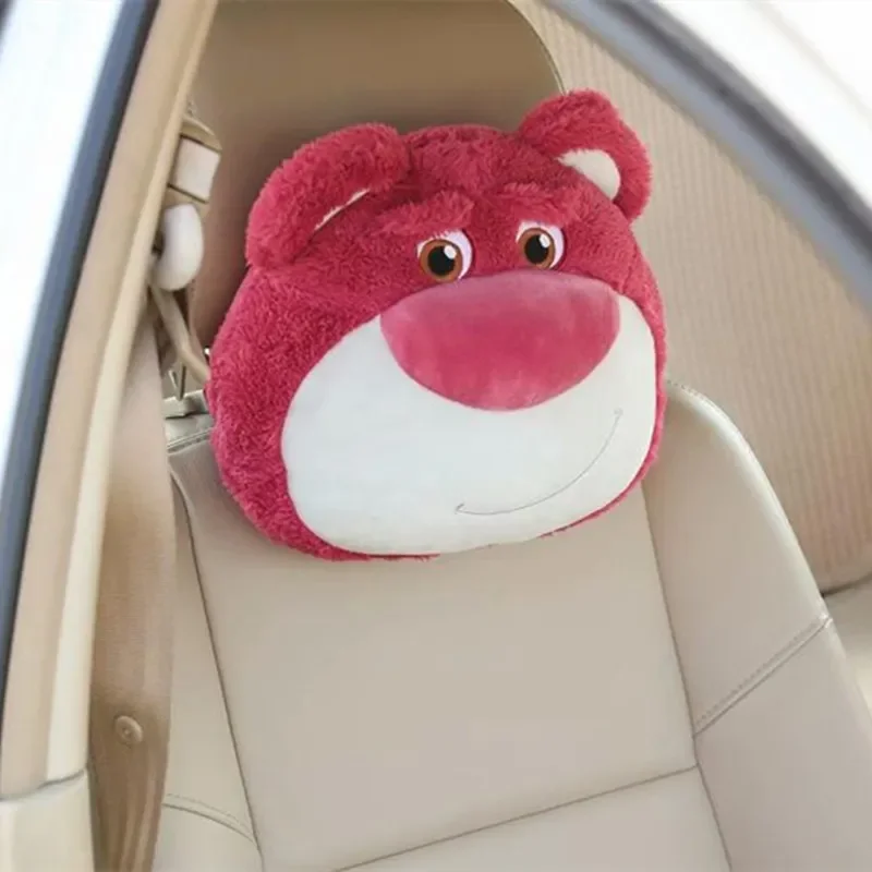 Cartoon Cute Strawberry Bear Car Headrest Car Neck Pillow Pillow Cushion Car Pillow Car Interior Accessories