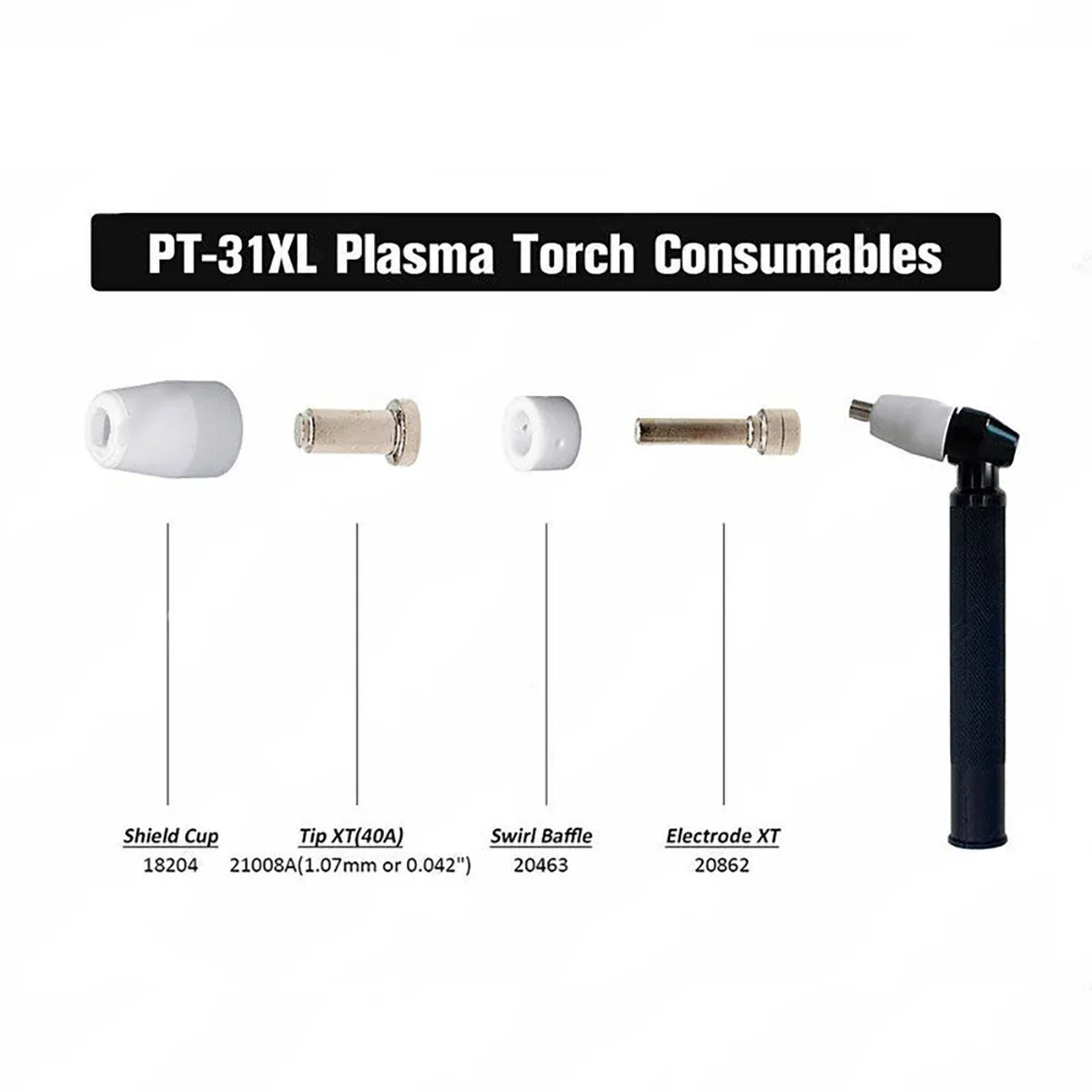 35 pçs/set PT-31XT Eletrodo de Plasma 20862 Bico 30A 20860 Anel Redemoinho Escudo Copo Tocha de Plasma Acessórios de Equipamentos de Soldagem