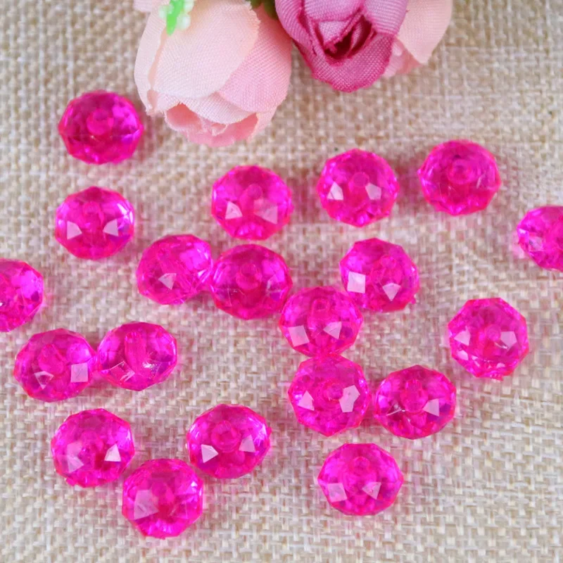 6/12mm DIY Hand Beaded pendant acrylic wheel bead flat imitation crystal transparent loose door curtain beads 500g