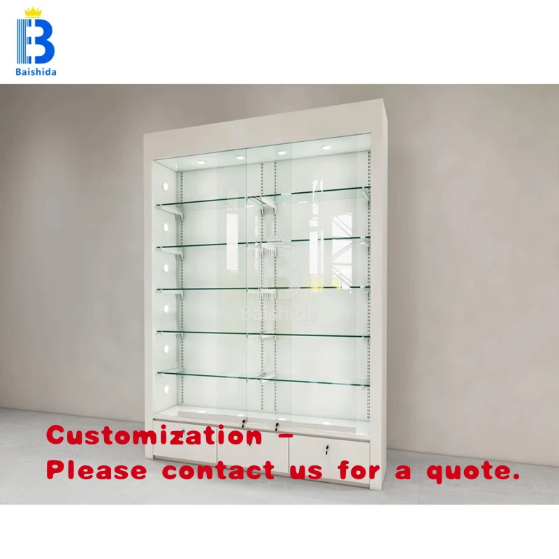 

custom.Retail Cigar Glass Display Cabinet LED Lighting Store Display Cabinet