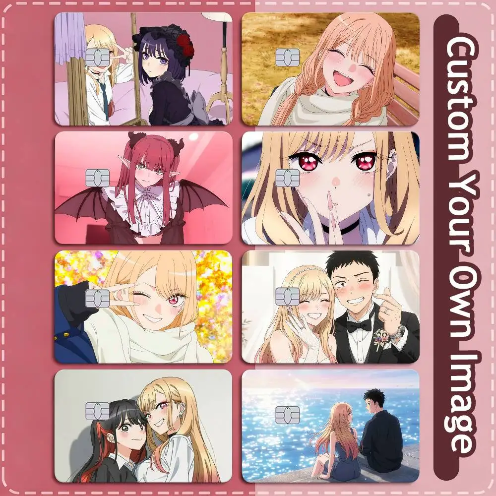 Marin Kitagawa Anime  Credit Card HD Stickers Game Card Decal Small Chip Waterproof Sticker Gift